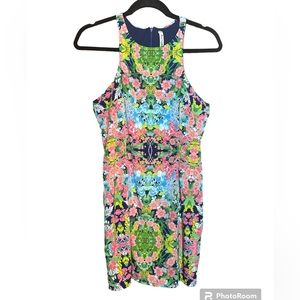 Love Marks Colorful Floral Mini Sleeveless Dress- Green, Blue, Pink, Yellow